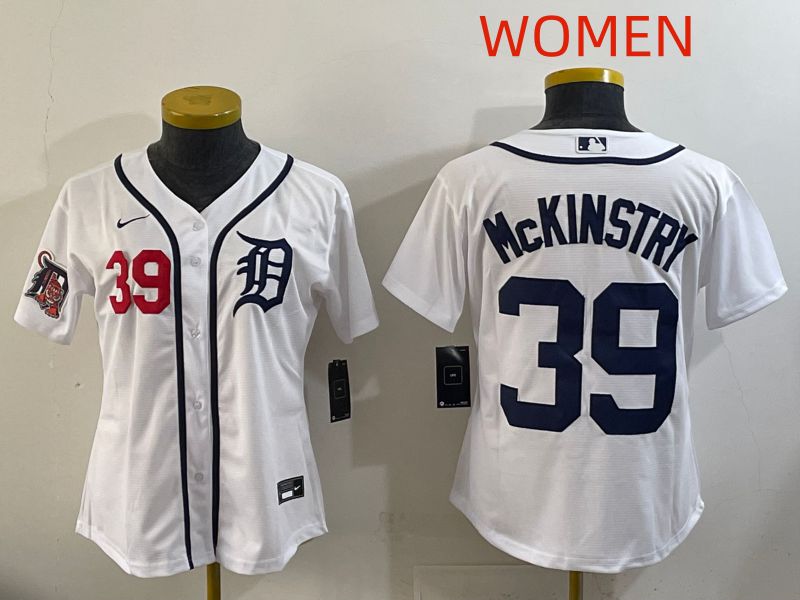 Women Detroit Tigers #39 Mckinstry White Game Nike MLB Jersey style 007